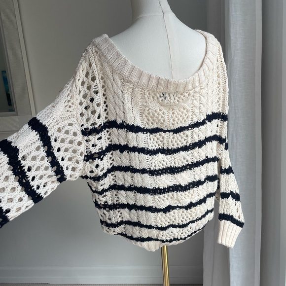 Line Crocheted Striped Sweater - Small - Picture 7 of 7
